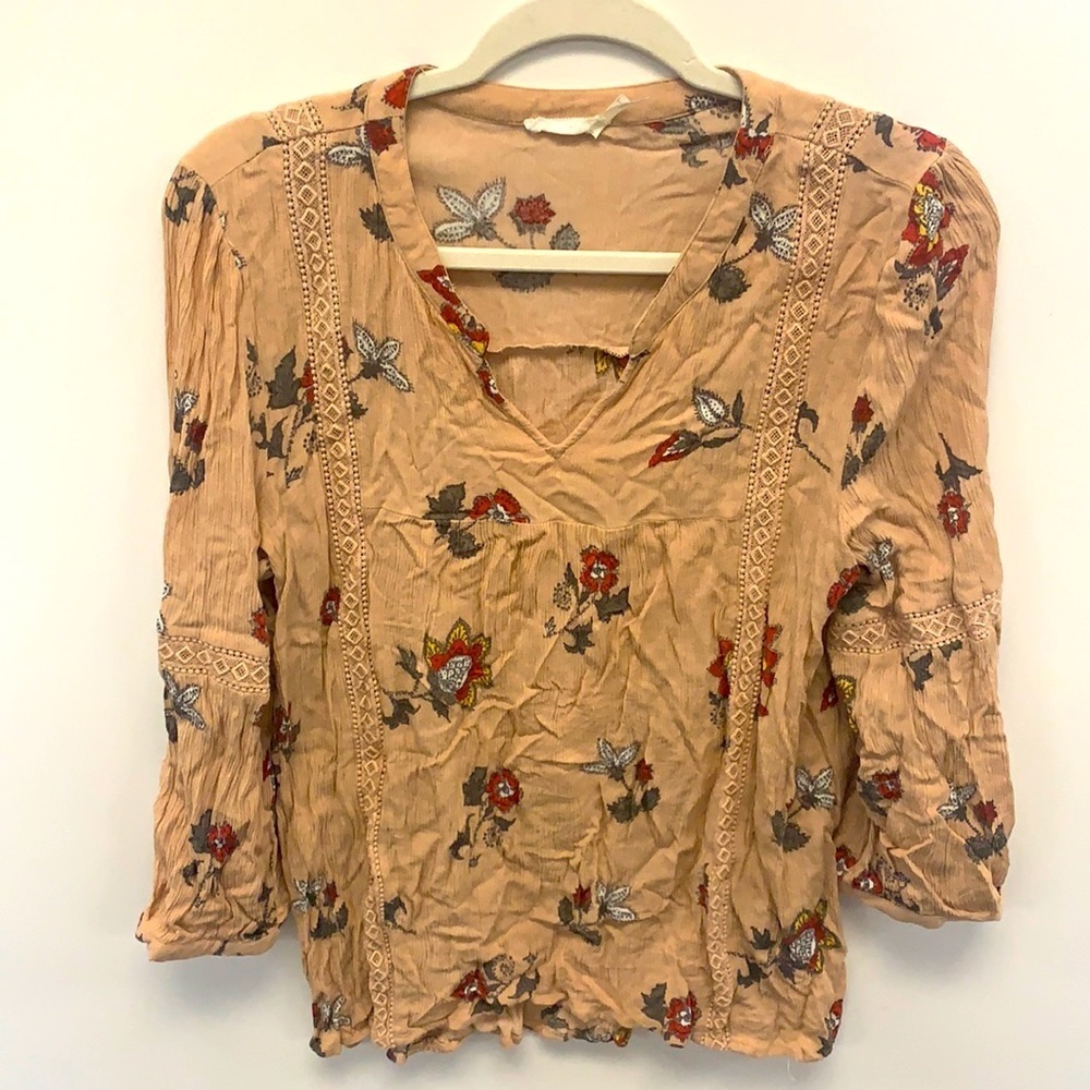 Blu Pepper pink blouse floral size large